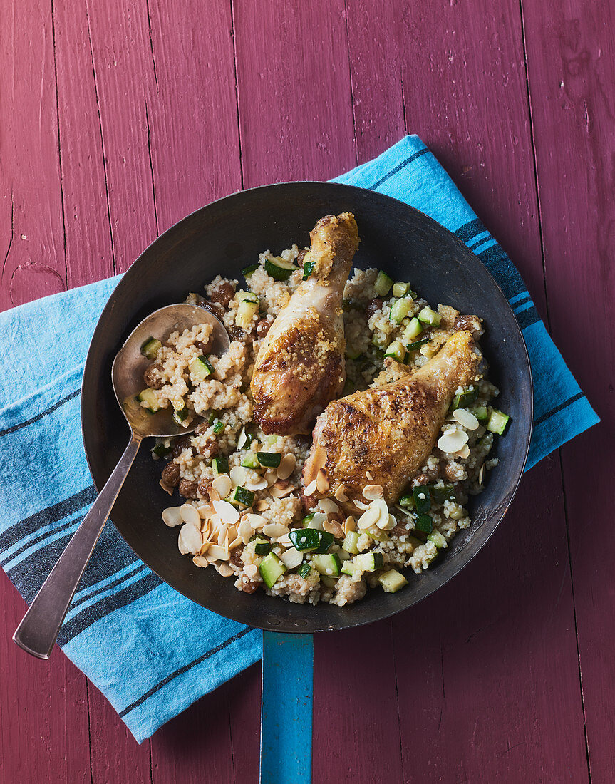 'Arabian Nights' fried chicken and couscous