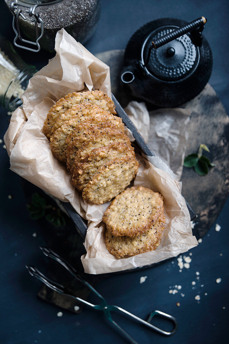 Vegane Hafer-Chia-Plätzchen