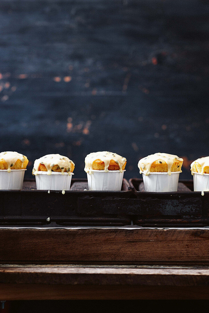Passion fruit and sour cream muffins
