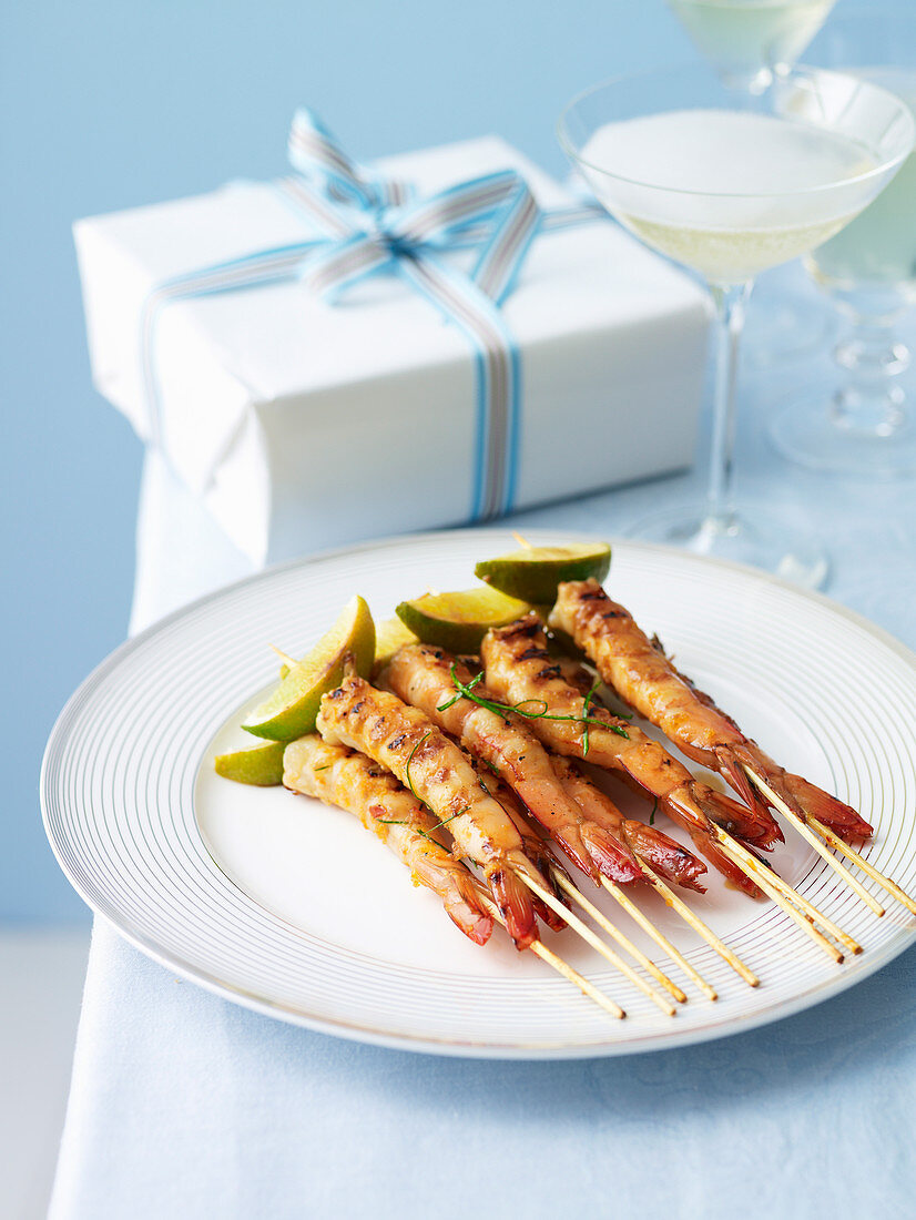 Skewered Prawns and Chilli Marinade