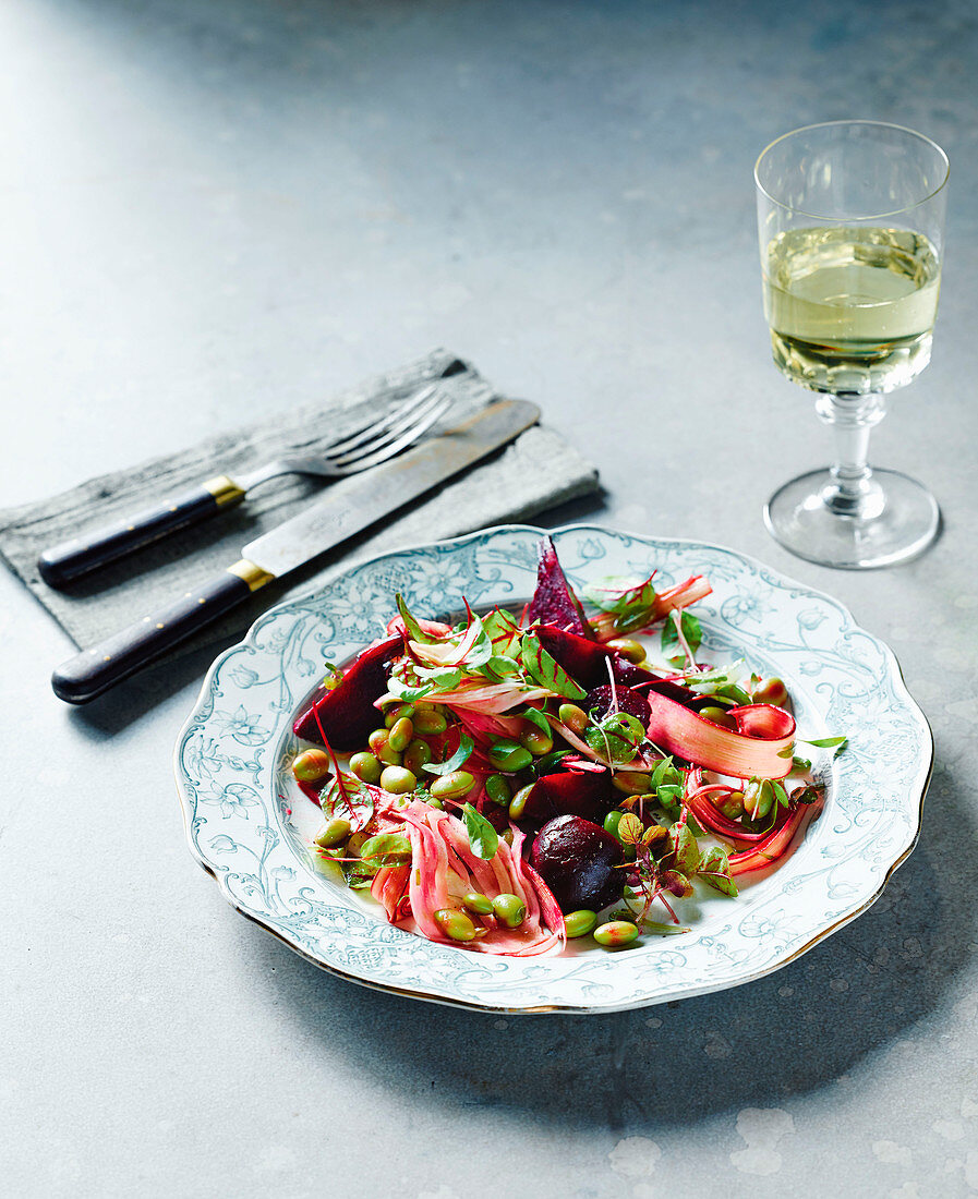 Beetroot, fennel and rhubarb salad