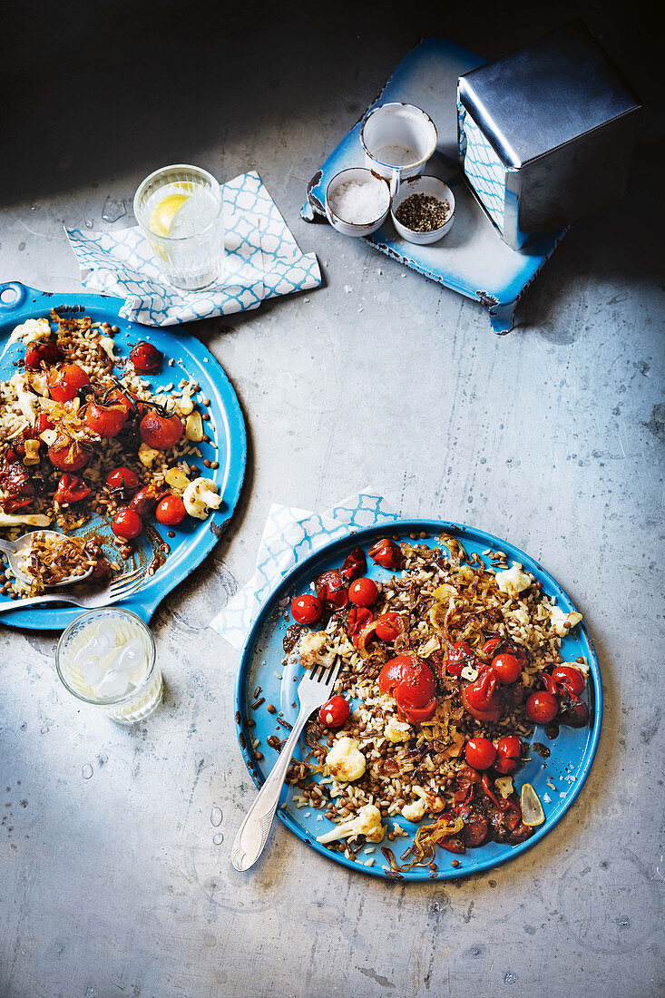 Tomato and cauliflower Koshari