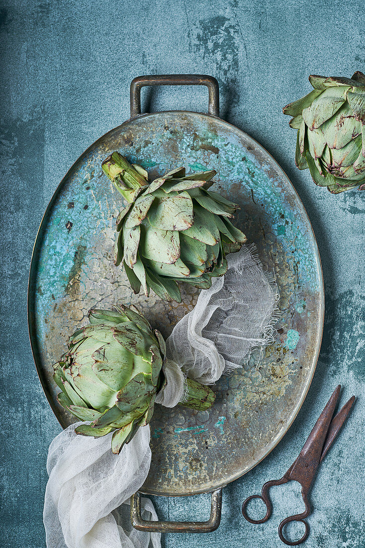 Still life of artichokes