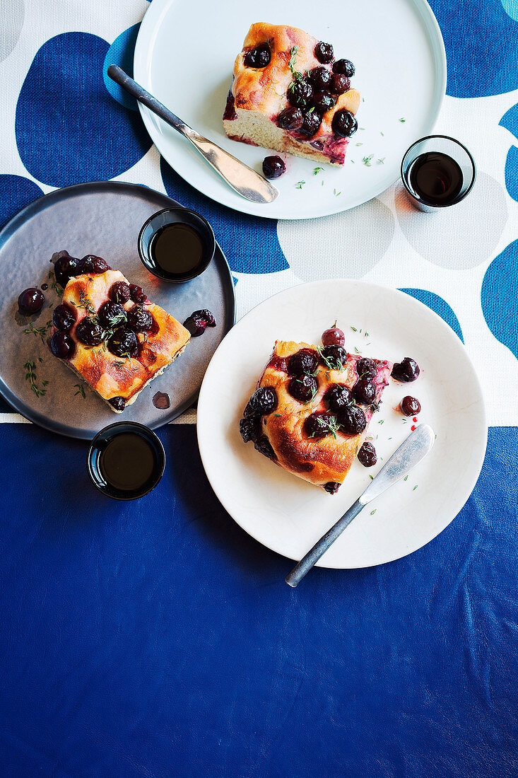 Schiacciata with vincotto cherries