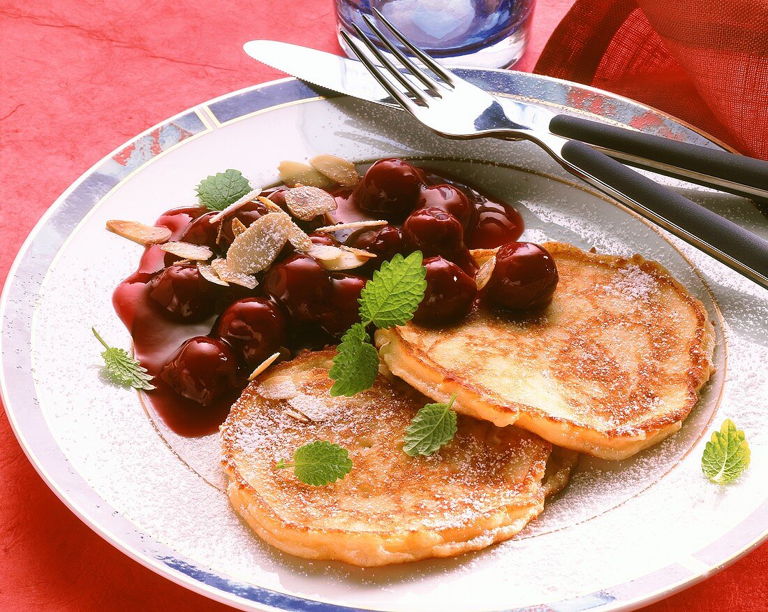 Buckwheat Pancakes with Cherry Compote