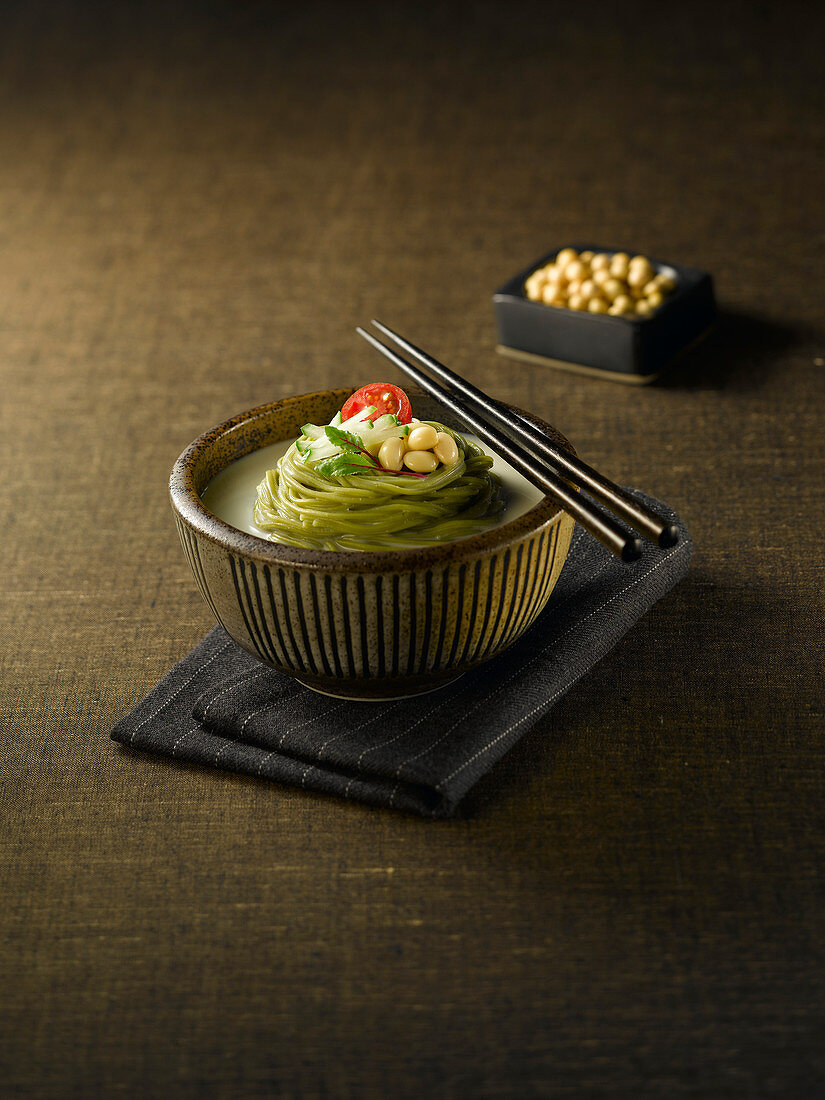 Green Tea Kongguksu (Bean Noodle, Korea)