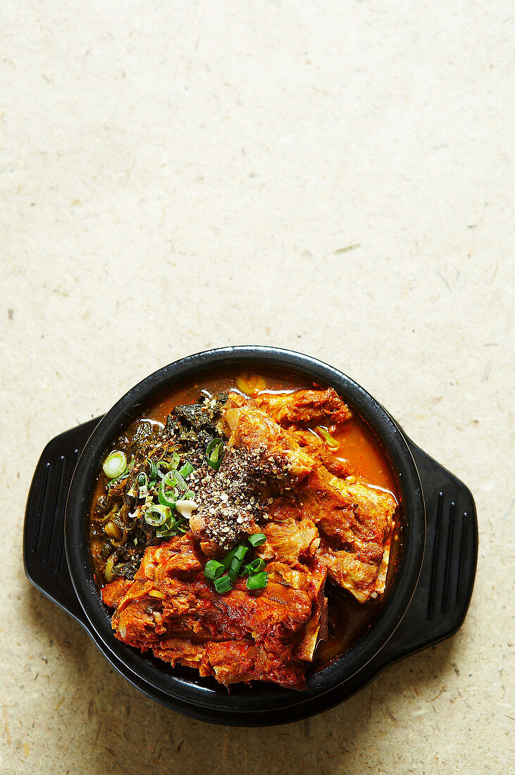 Bbyeo Haejangguk (spicy stew of pork spine, Korean Food)