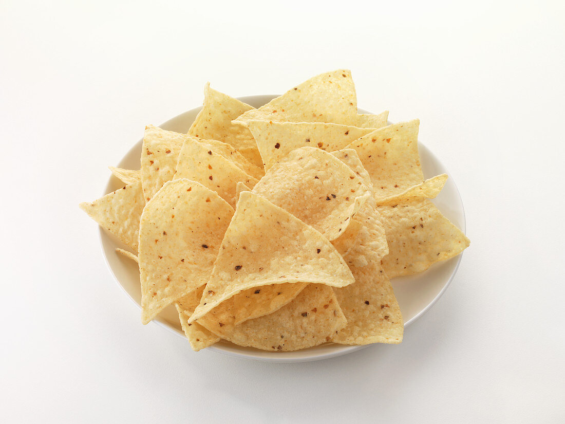 Tortilla chips on a plate