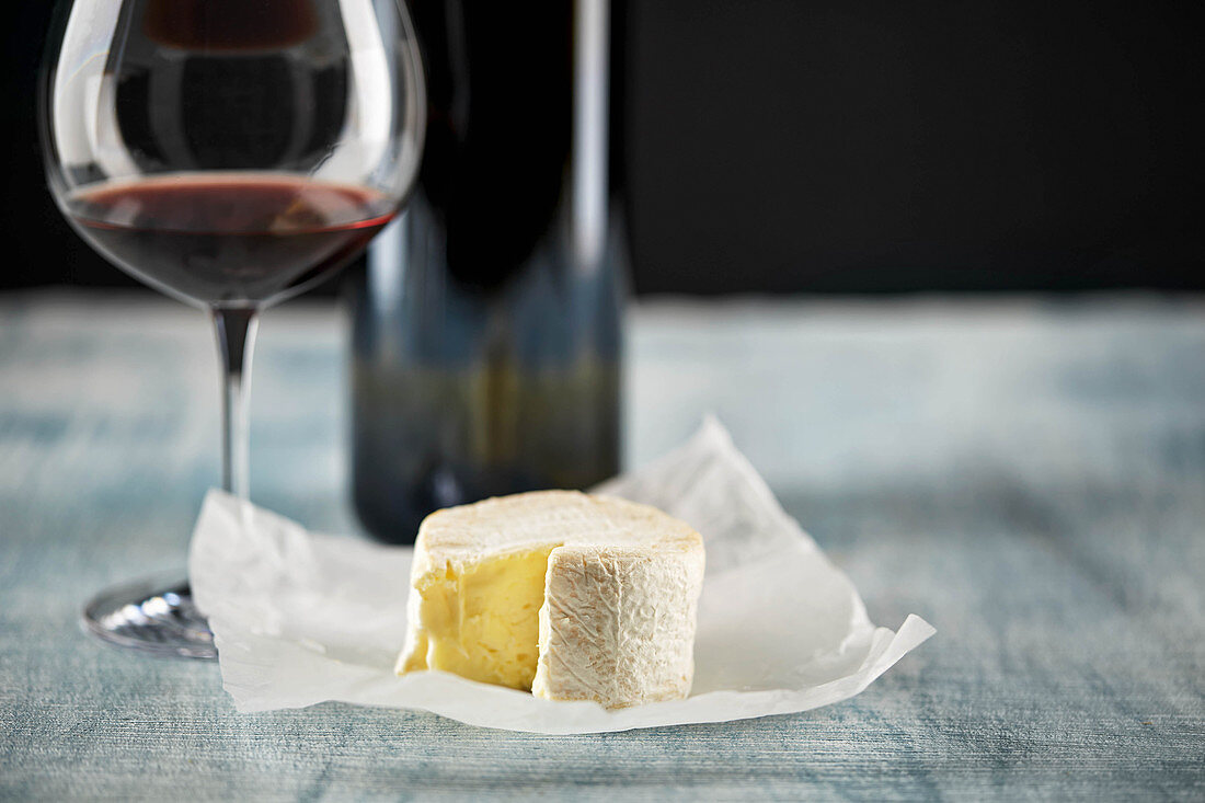 Soft cheese and red wine