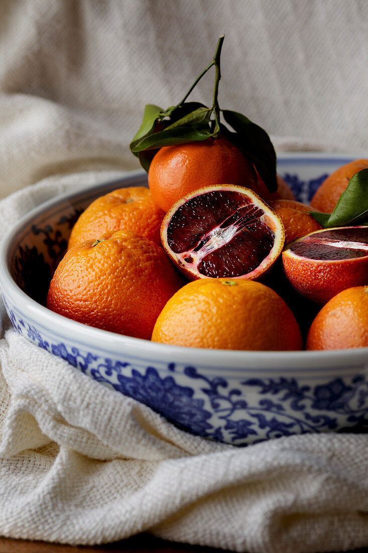 Blood Oranges in a fruit bowl