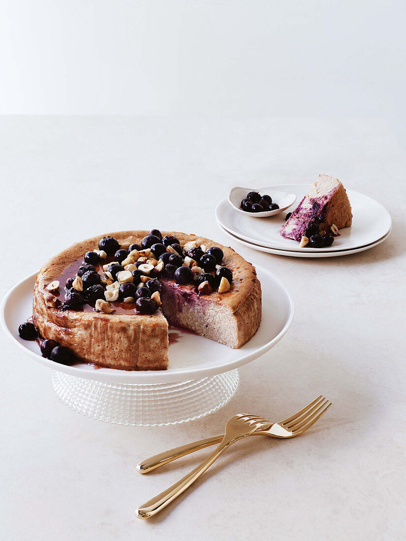 Ricotta Käsekuchen mit Blaubeeren