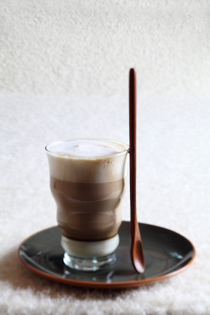 Layered coffee in a glass