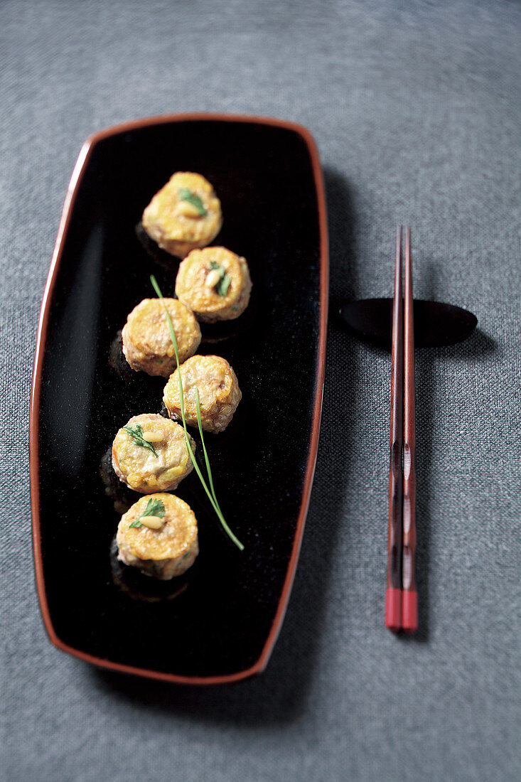 Koreanische Mini Frikadellen mit Shiitake-Pilzen