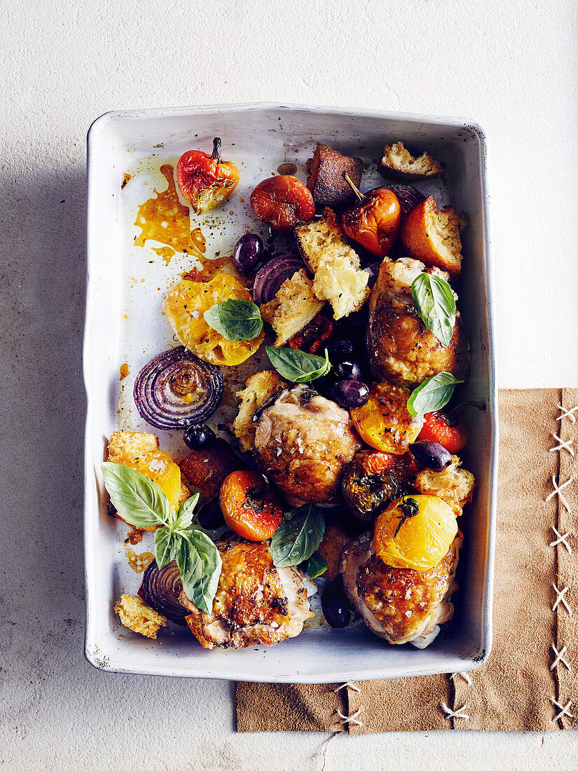 Roast chicken panzanella