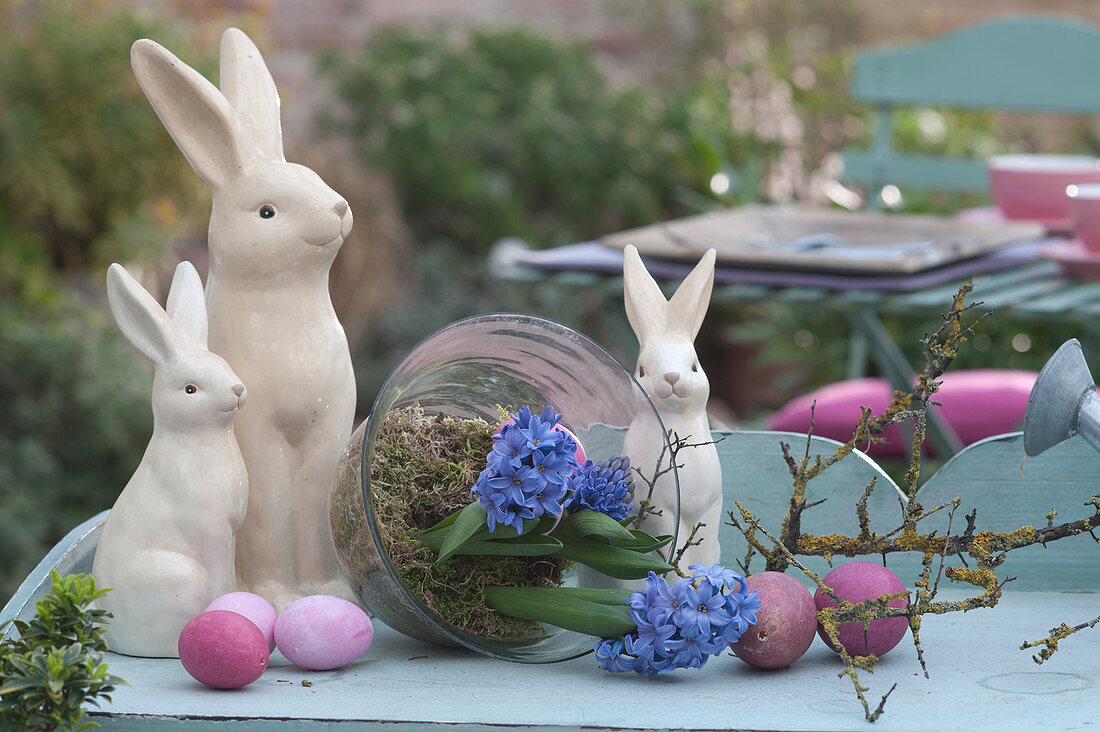Unusual Easter Decoration With Hyacinth In The Glass