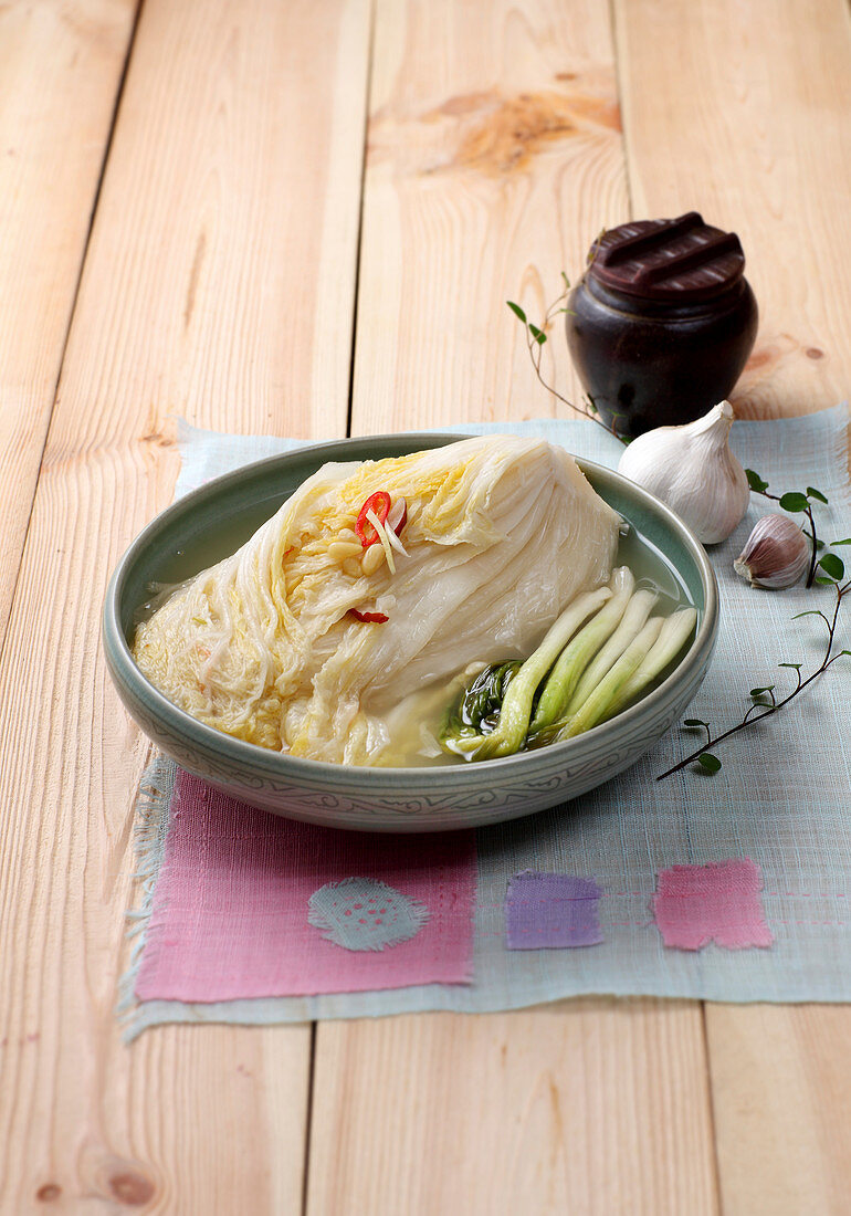Baek Kimchi (Korean white cabbage kimchi)
