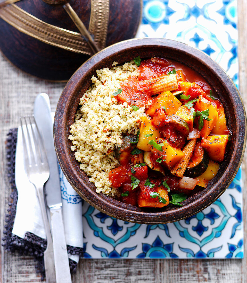 Harissa vegetables with couscous (Arabia)