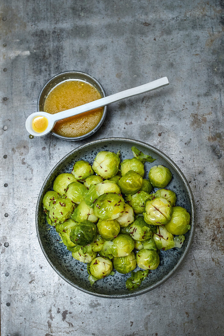 A warm Brussels sprouts salad