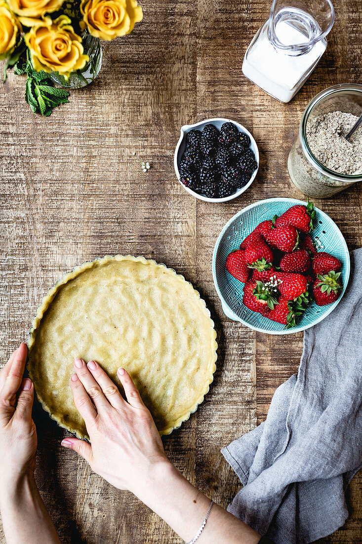 Strawberry Tart base cookery