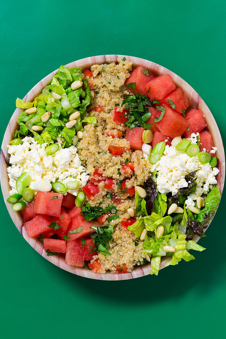Hot summer melon and feta cheese bowl (low carb)