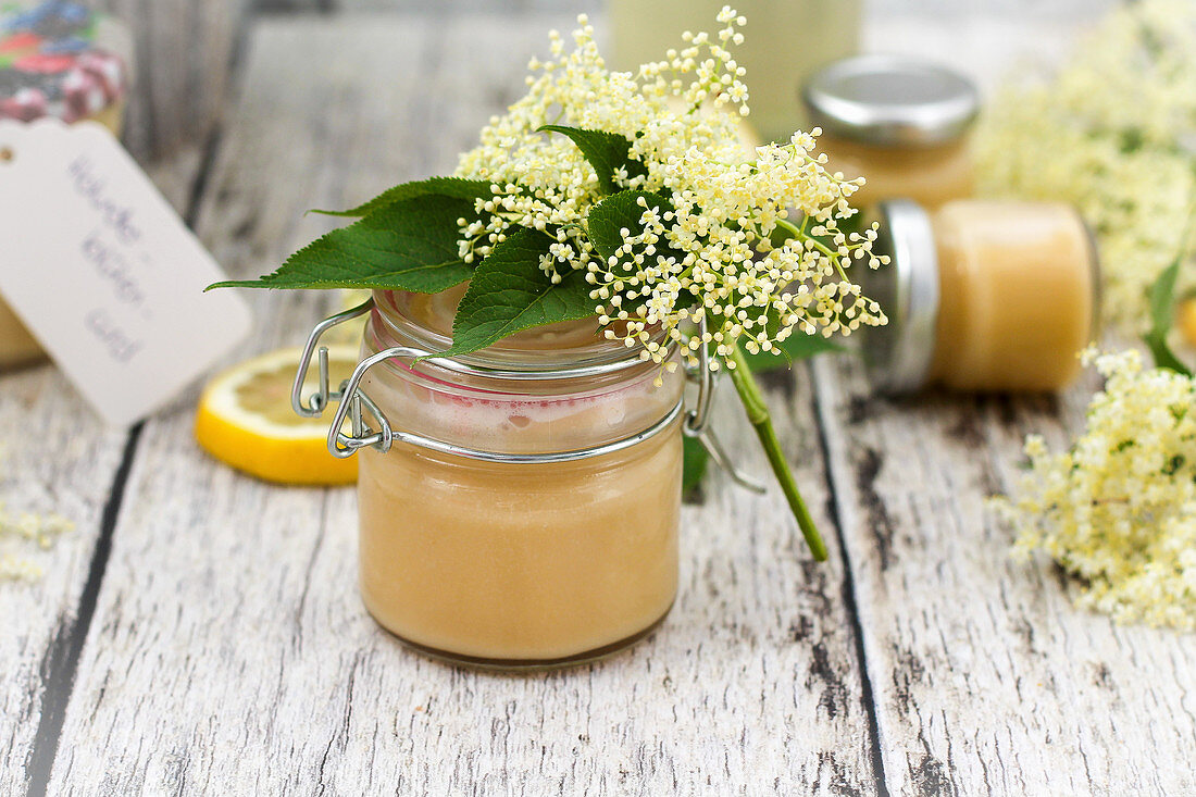 Homemade elderflower curd