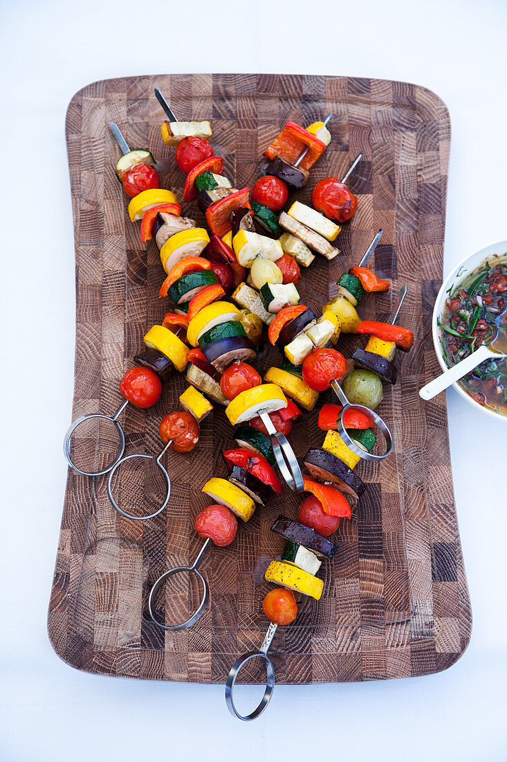 Grilled ratatouille skewers