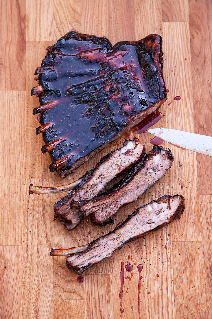 Grilled hot chilli and cherry ribs