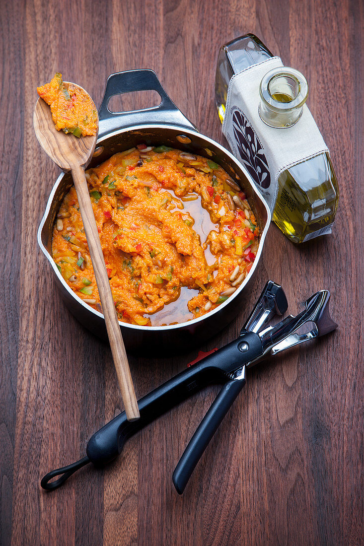 Grilled pepper polenta