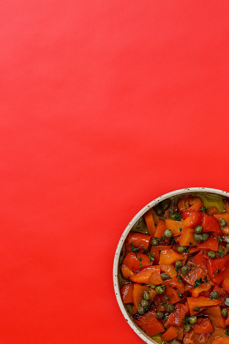 Marinated roasted peppers