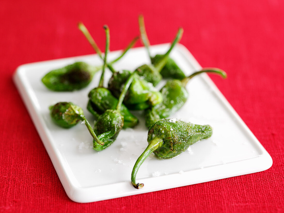 Pimientos de padron (roasted green peppers, Spain)