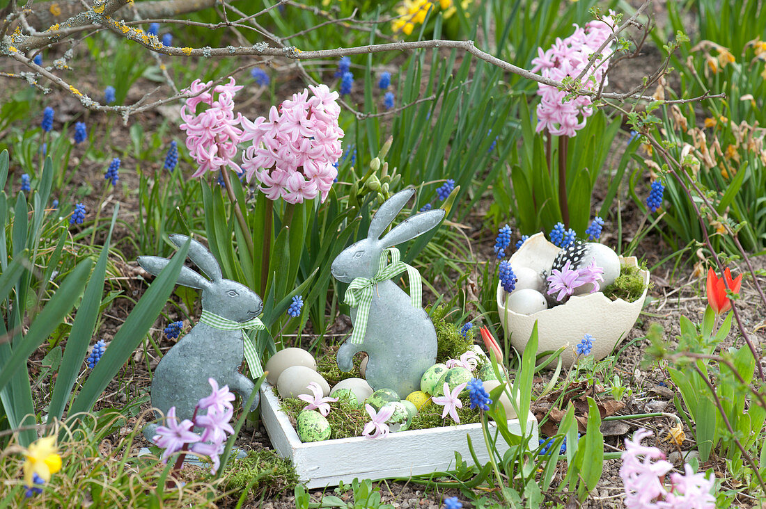 Osternest im Frühlingsgarten