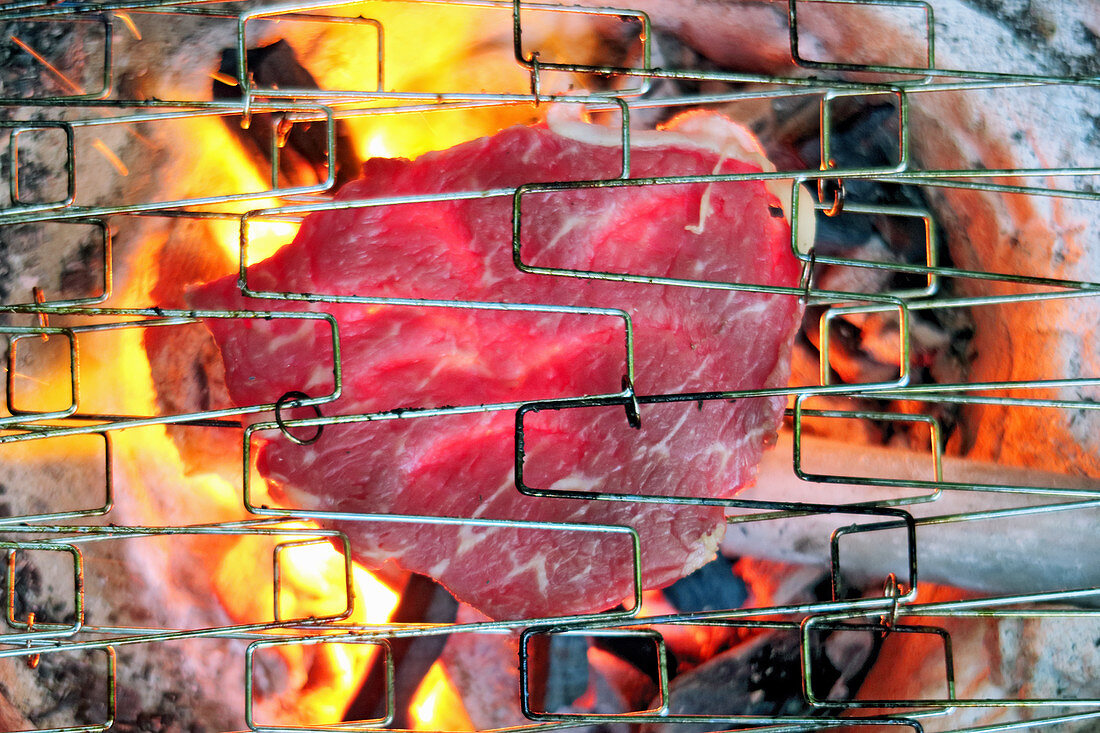 Steak on a grill