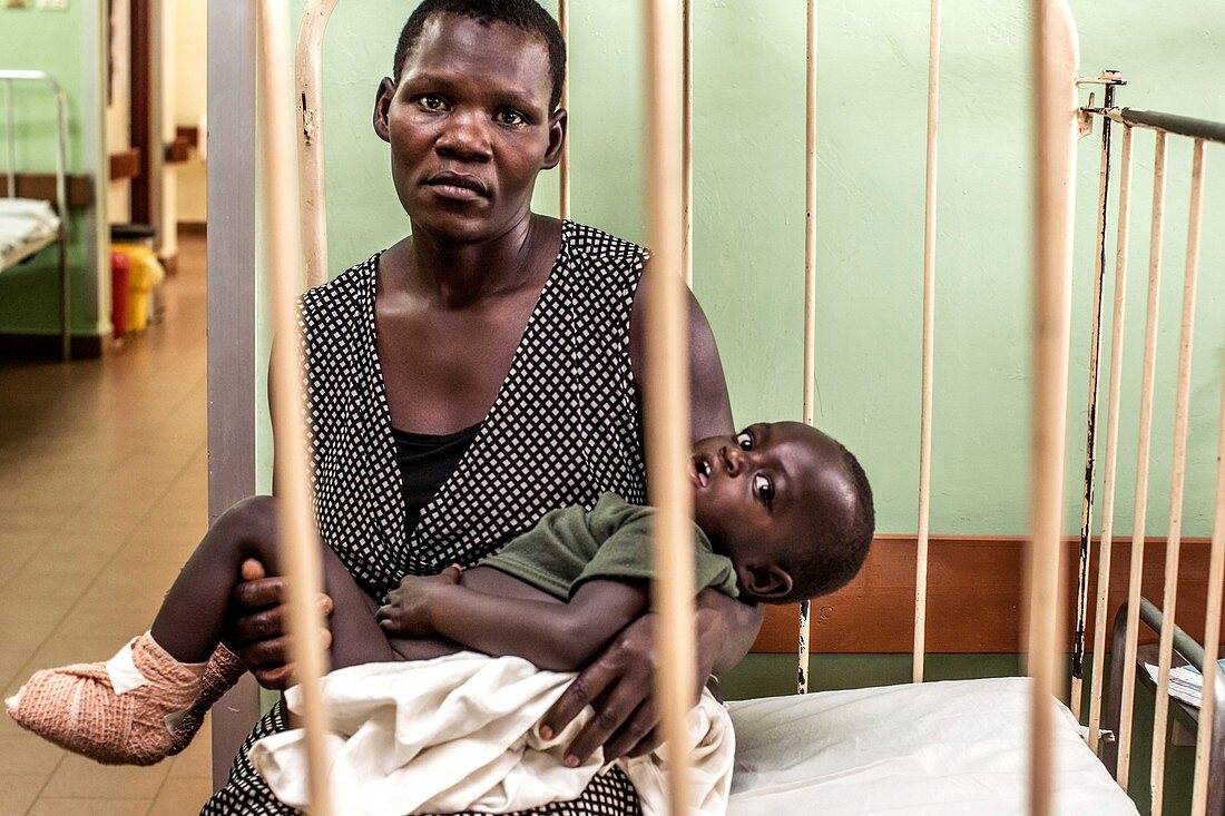 Mother and child in a hospital