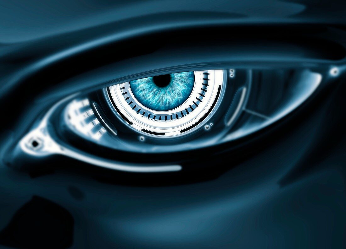 Cyborg eye, conceptual illustration