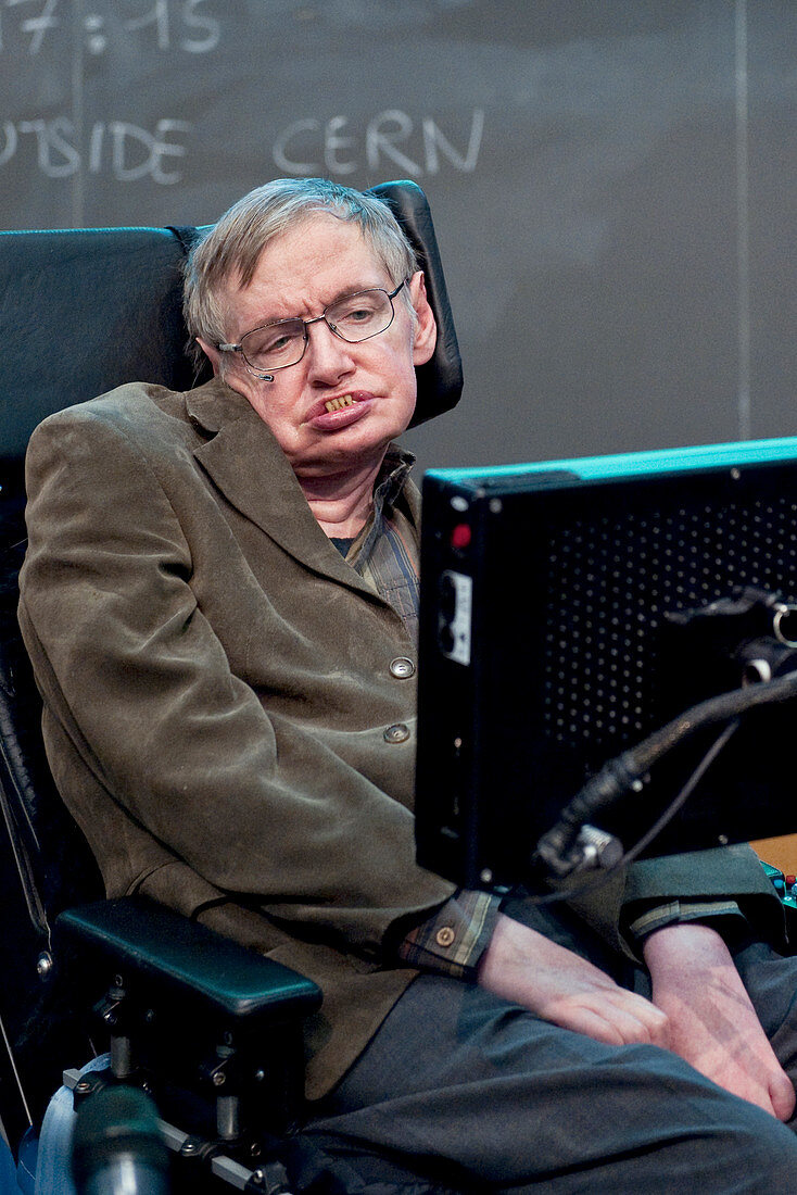 Stephen Hawking lecturing at CERN in 2009