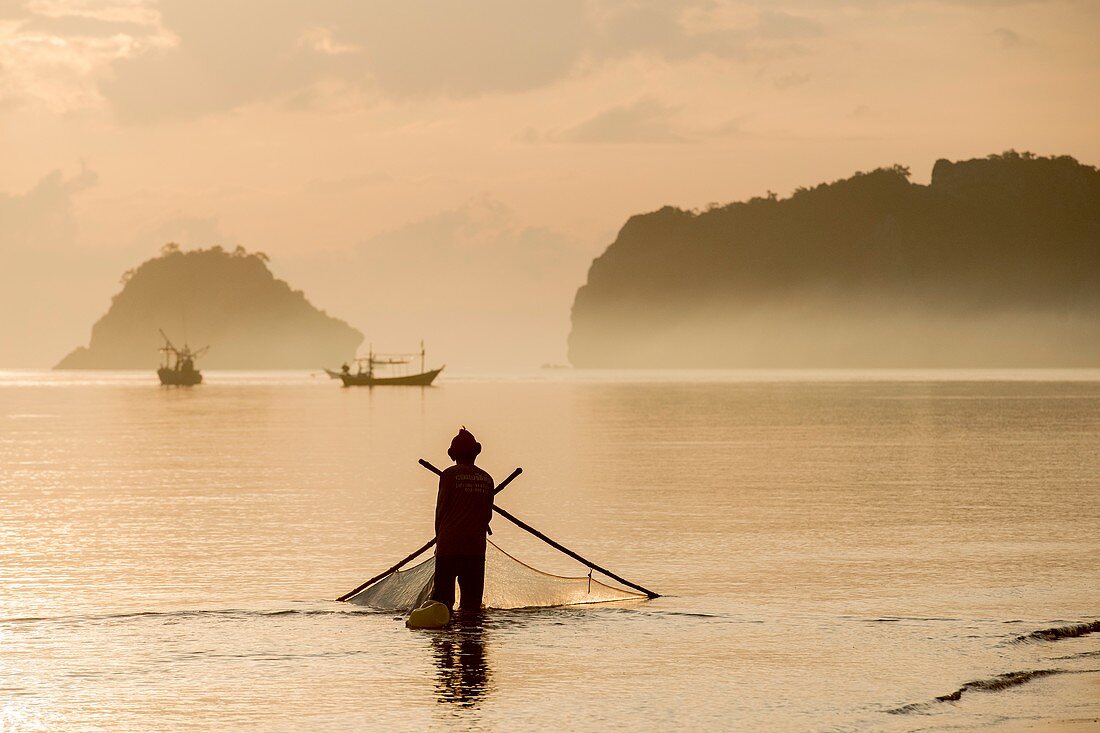 Krill fisherman in the gulf of Thailand