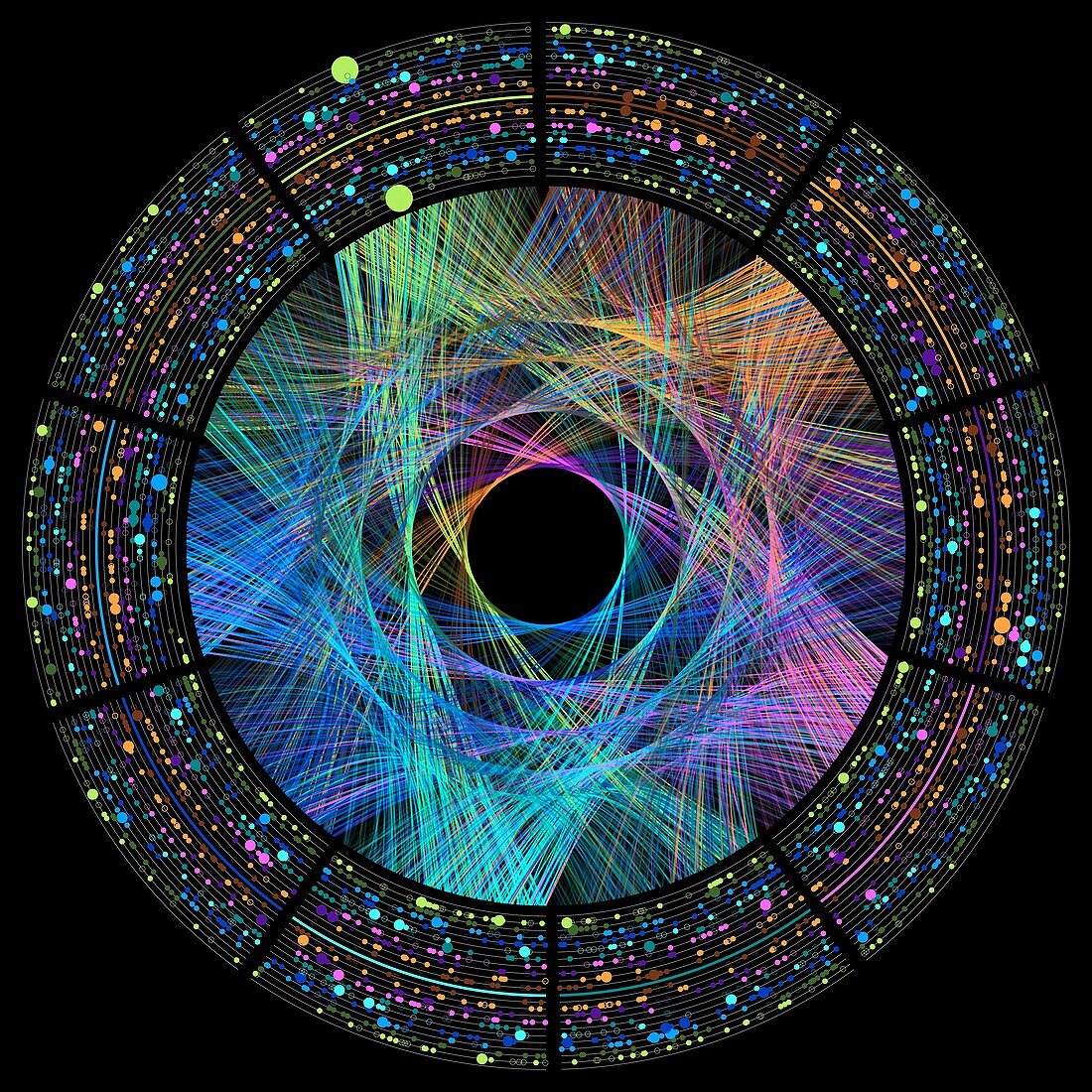 Pi number wheel representation, illustration