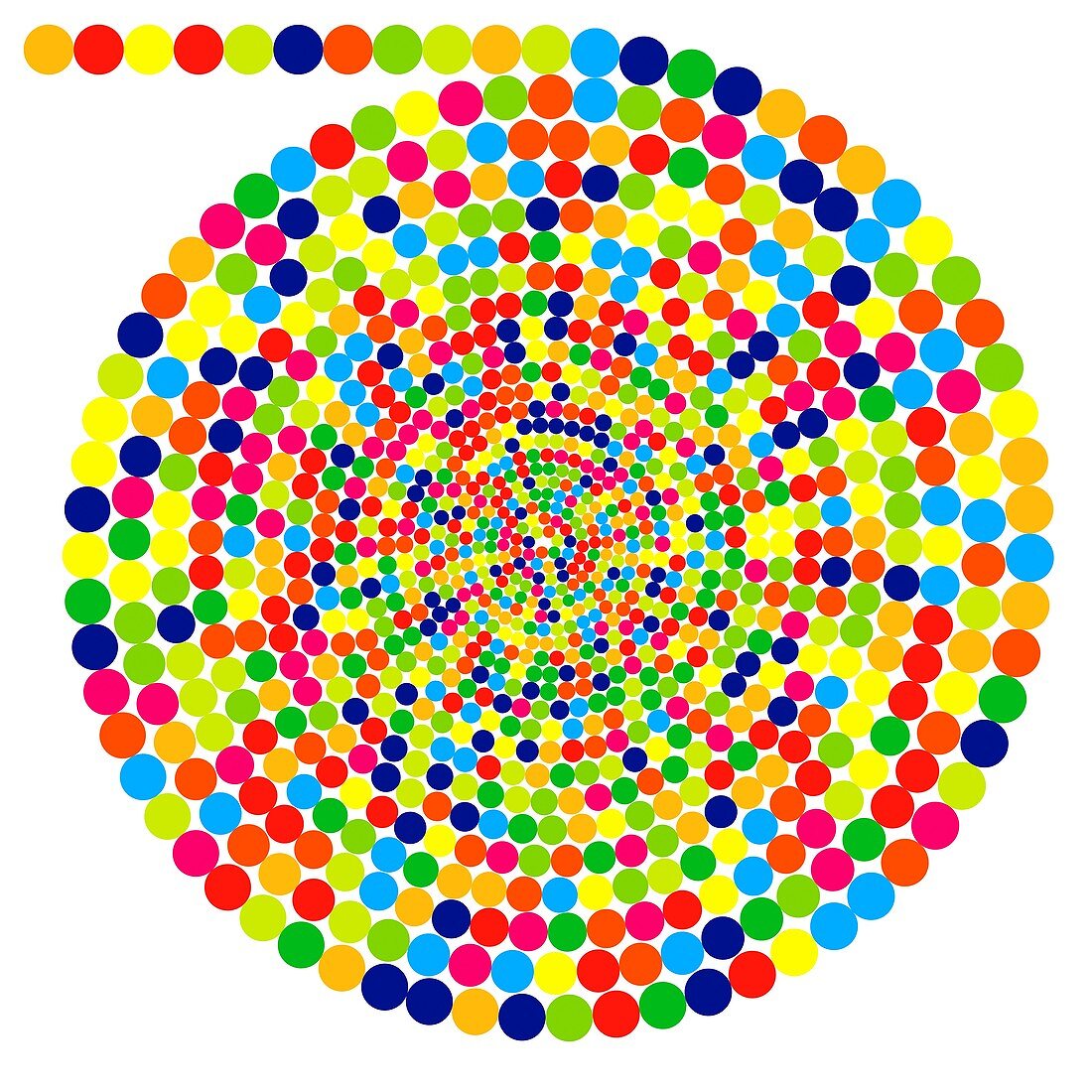 Pi number spiral representation, illustration
