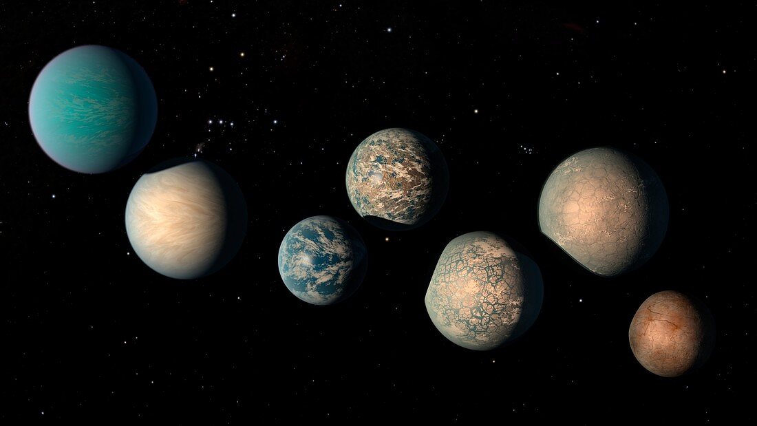 TRAPPIST-1 planetary system, illustration
