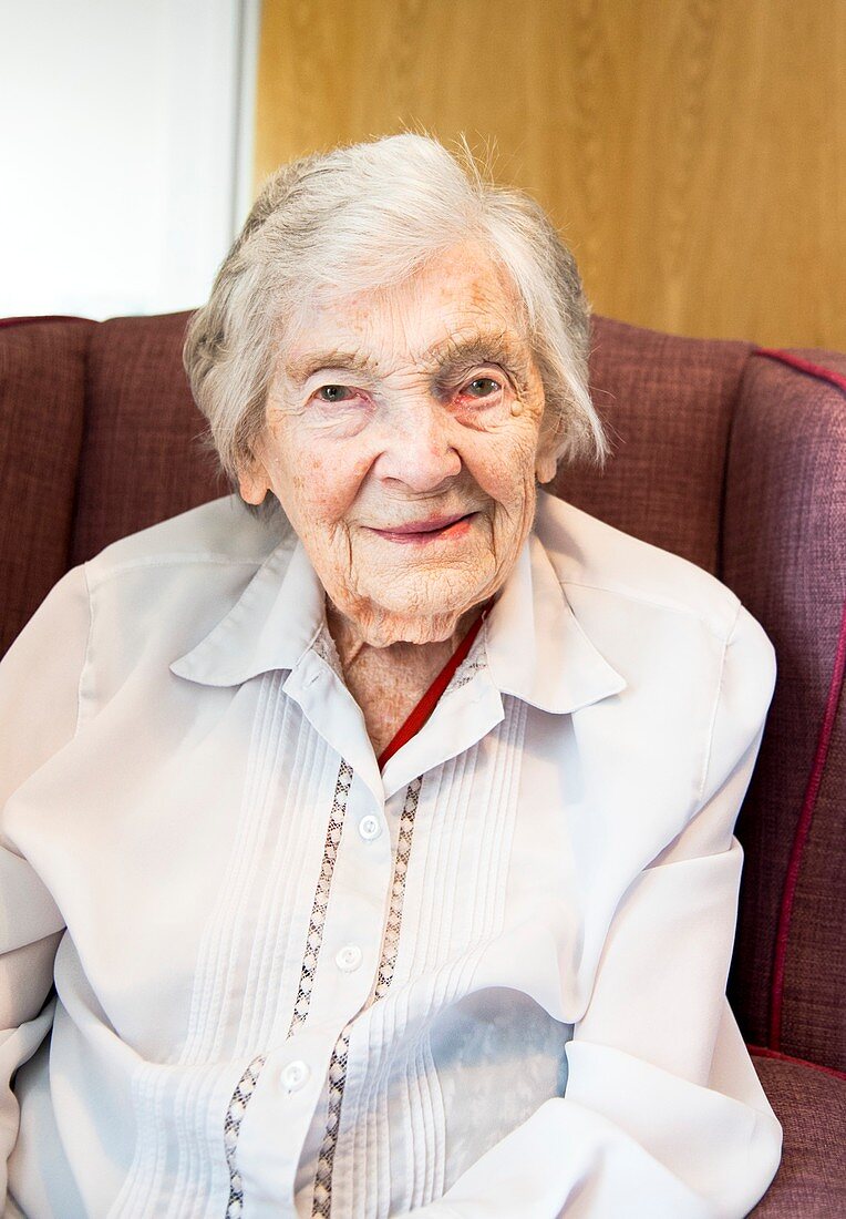 Centenarian care home resident