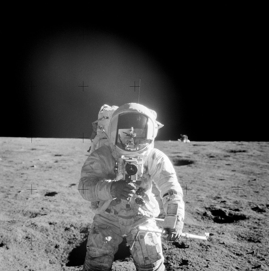 Apollo 12 astronaut Conrad on the Moon, 1969