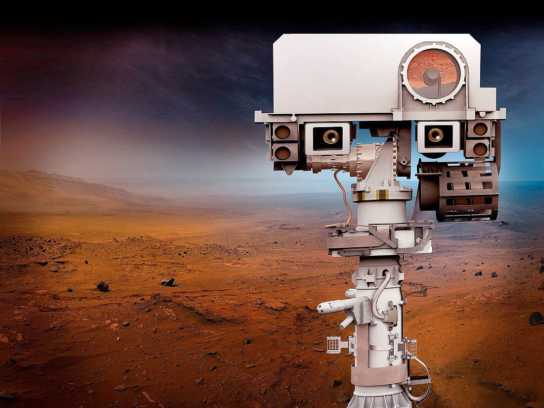Mars 2020 rover camera mast, illustration
