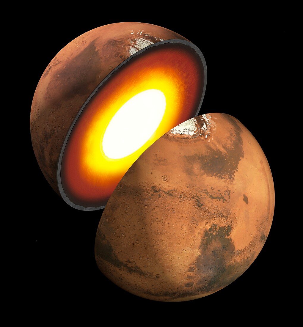 Interior of Mars, illustration