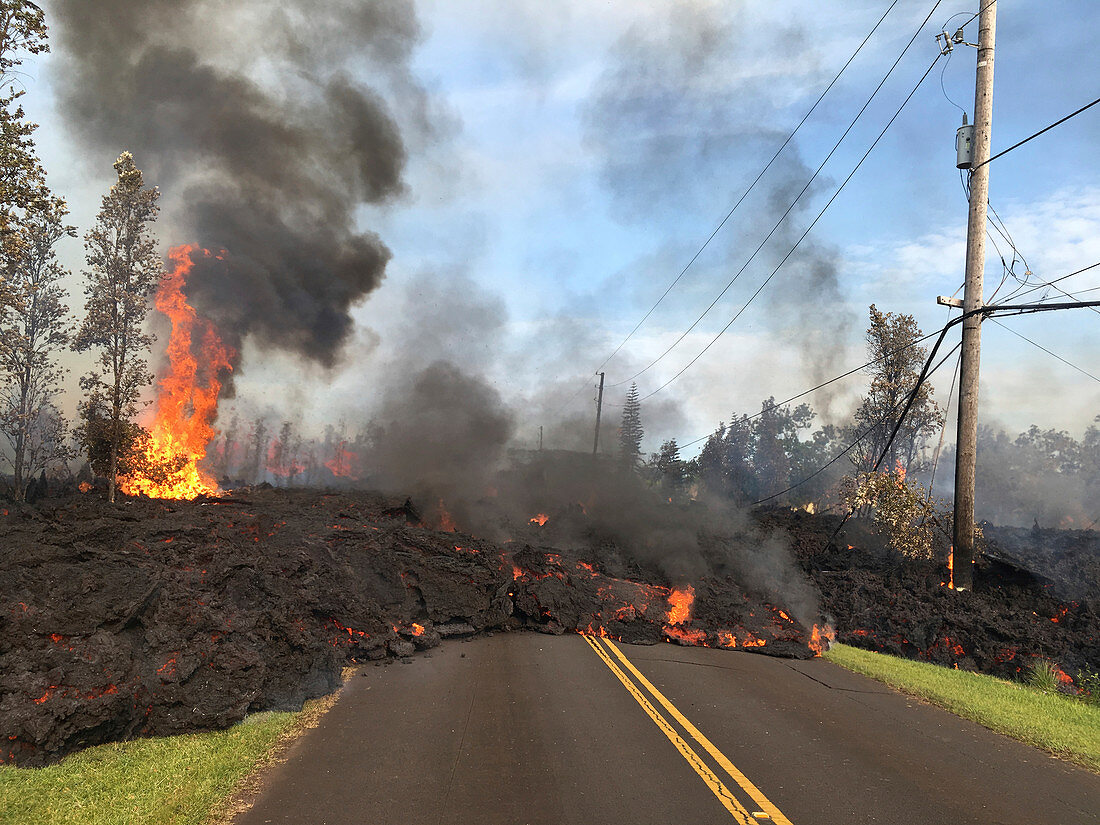 Lava flow due to Kilauea eruption, May 2018
