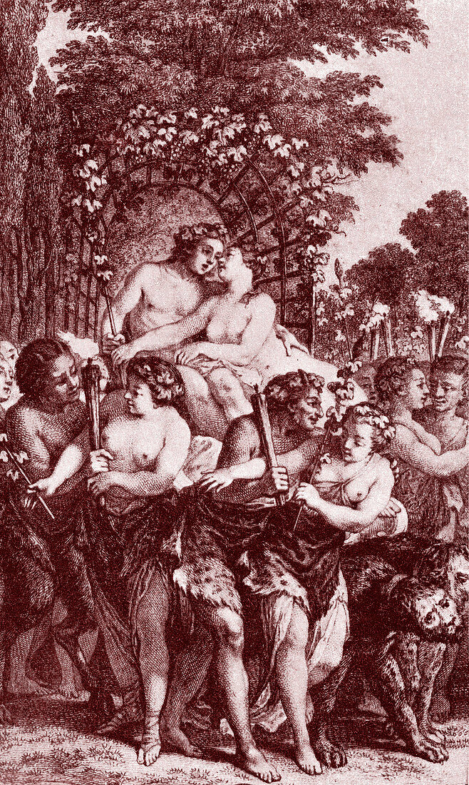 Bacchus and Ariadne, 19th Century illustration