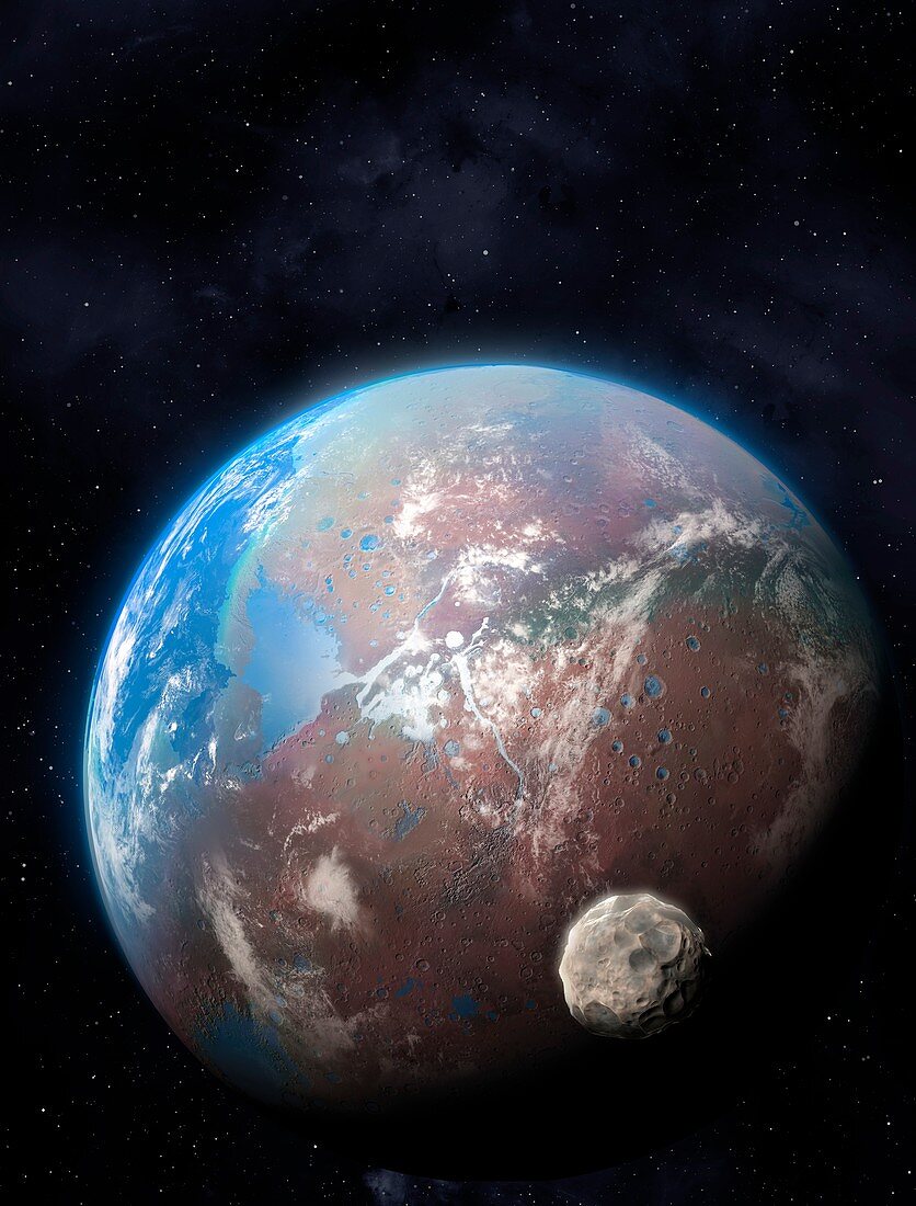 Ocean-covered planet, illustration
