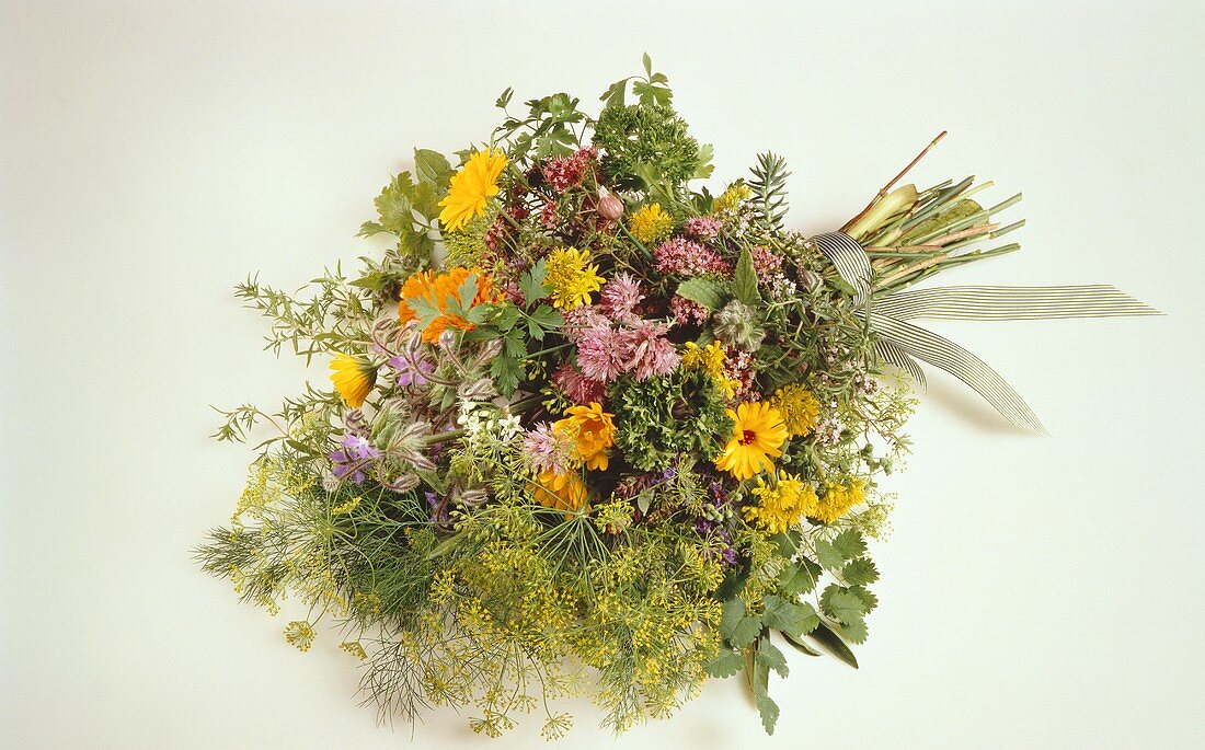 Herb Bouquet with Assorted Blooming Herbs