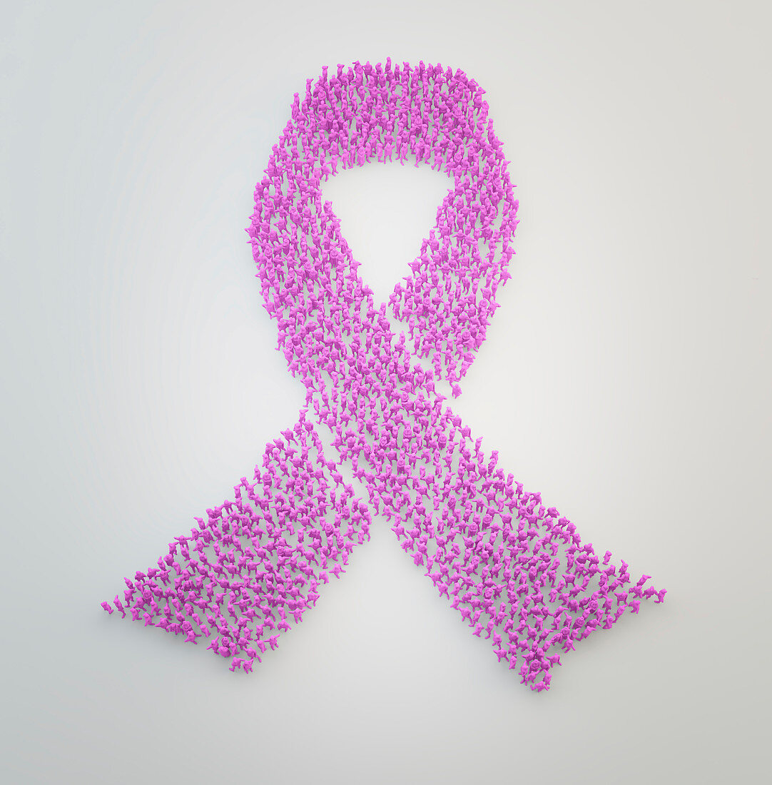 Cancer awareness ribbon, illustration