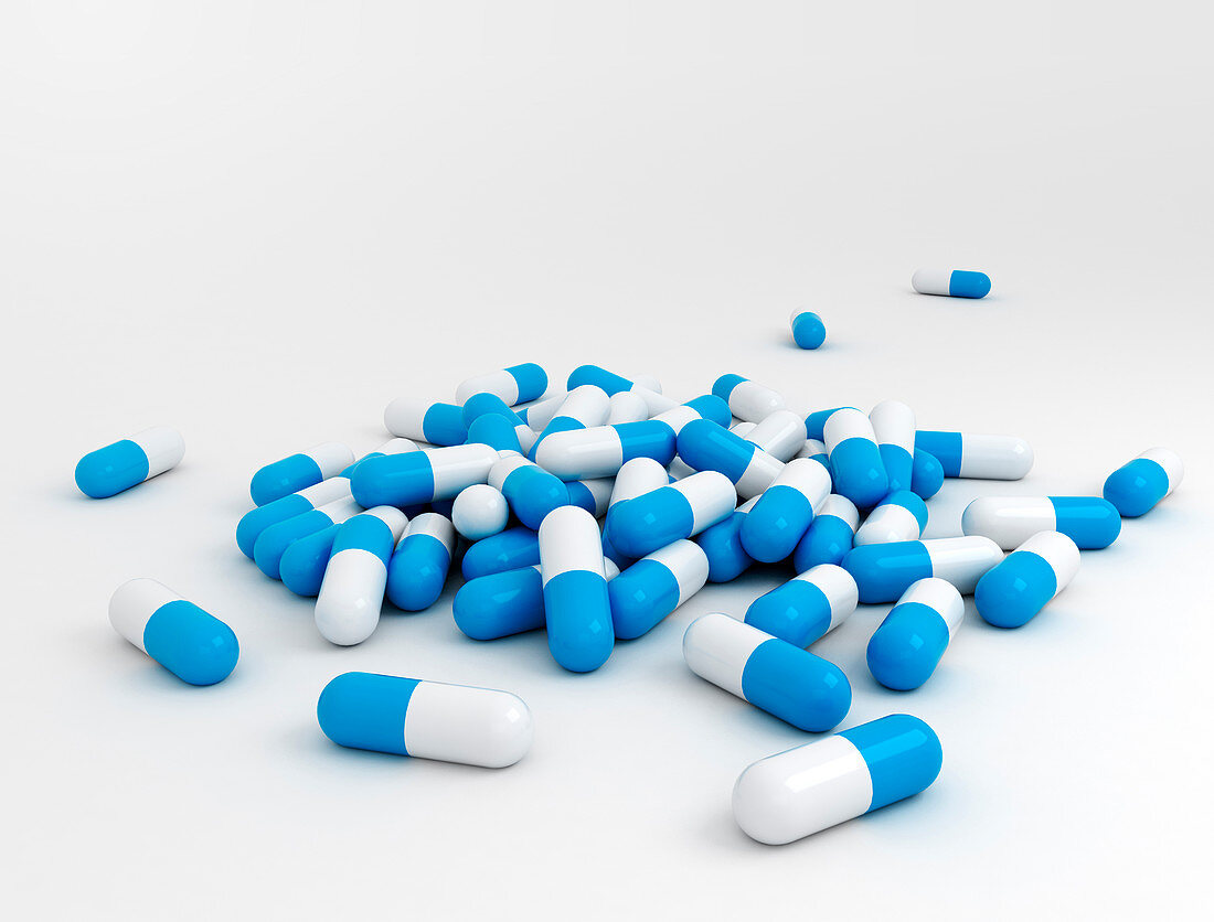 Drug capsules, illustration