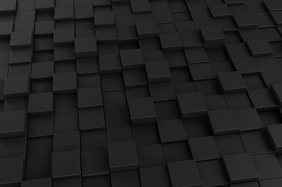 Black cubes, illustration